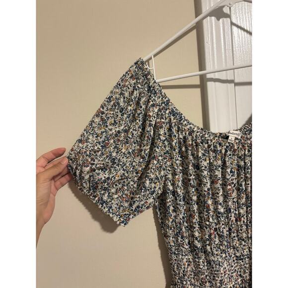 Madewell smock-waist peasant dress in blossoming vines sz large. Missing lining - Picture 10 of 14